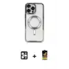ieg™ iPhone 16 Pro Max Kılıf Nova Işık Özel Seri - Siyah Buffer Cam Ekran Koruyucu + PVD Metal Kamera Lens - GD