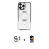ieg™ iPhone 16 Pro Max Kılıf Nova Işık Özel Seri - Siyah Buffer Hayalet Cam Ekran Koruyucu + Pers Alüminyum Kamera Lens - GS