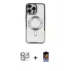 ieg™ iPhone 16 Pro Max Kılıf Nova Işık Özel Seri - Siyah Buffer Hayalet Cam Ekran Koruyucu + Pers Alüminyum Kamera Lens - GS