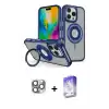ieg™ iPhone 16 Pro Max Kılıf Nova Minimal Serisi - Siyah Bilvis 5in1 3D Magic Cam Ekran Koruyucu + Pers Alüminyum Kamera Lens - GI
