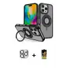 ieg™ iPhone 16 Pro Max Kılıf Nova Minimal Serisi - Siyah Buffer Cam Ekran Koruyucu + Pers Alüminyum Kamera Lens - GI
