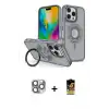 ieg™ iPhone 16 Pro Max Kılıf Nova Minimal Serisi - Siyah Buffer Cam Ekran Koruyucu + Pers Alüminyum Kamera Lens - GI