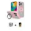 ieg™ iPhone 16 Pro Max Kılıf Nova Minimal Serisi - Siyah Buffer Cam Ekran Koruyucu + Pers Alüminyum Kamera Lens - GI