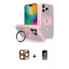 ieg™ iPhone 16 Pro Max Kılıf Nova Minimal Serisi - Siyah Buffer Hayalet Cam Ekran Koruyucu + Pers Alüminyum Kamera Lens - CLTM
