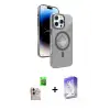 ieg™ iPhone 16 Pro Max Kılıf Nova Modern Prime - Siyah Bilvis 5in1 3D Magic Cam Ekran Koruyucu + Raze Metal Kamera Lens - NLGY