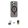 ieg™ iPhone 16 Pro Max Kılıf Pusula Form Özel Seri - Siyah Buffer Cam Ekran Koruyucu + Bilvis Titan Kamera Lens - TMGI