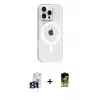 ieg™ iPhone 16 Pro Max Kılıf Pusula Form Özel Seri - Siyah Buffer Cam Ekran Koruyucu + Bilvis Titan Kamera Lens - TMGI
