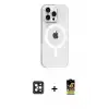 ieg™ iPhone 16 Pro Max Kılıf Pusula Form Özel Seri - Siyah Buffer Cam Ekran Koruyucu + PVD Metal Kamera Lens - SH