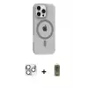 ieg™ iPhone 16 Pro Max Kılıf Pusula Form Özel Seri - Siyah Joko Magic 5D Hayalet Cam + Pers Alüminyum Kamera Lens - GS
