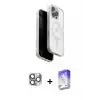 ieg™ iPhone 16 Pro Max Kılıf Pusula Form Serisi - Siyah Bilvis 5in1 3D Magic Cam Ekran Koruyucu + Pers Alüminyum Kamera Lens - GI