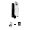ieg™ iPhone 16 Pro Max Kılıf Pusula Form Serisi - Siyah Buffer Hayalet Cam Ekran Koruyucu + Bilvis Titan Kamera Lens - TMGI