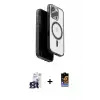 ieg™ iPhone 16 Pro Max Kılıf Pusula Form Serisi - Siyah Buffer Hayalet Cam Ekran Koruyucu + Bilvis Titan Kamera Lens - TMGI