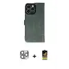 ieg™ iPhone 16 Pro Max Kılıf Siluet Işık Serisi - Siyah Buffer Cam Ekran Koruyucu + Pers Alüminyum Kamera Lens - GI