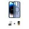 ieg™ iPhone 16 Pro Max Kılıf Siluet Minimal Prime - Siyah Buffer Cam Ekran Koruyucu + Bilvis Titan Kamera Lens - TMGI