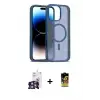ieg™ iPhone 16 Pro Max Kılıf Siluet Minimal Prime - Siyah Buffer Cam Ekran Koruyucu + Bilvis Titan Kamera Lens - GS