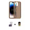 ieg™ iPhone 16 Pro Max Kılıf Siluet Minimal Prime - Siyah Buffer Cam Ekran Koruyucu + Bilvis Titan Kamera Lens - TMGI
