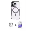 ieg™ iPhone 16 Pro Max Kılıf Yadigar Klasik Özel Seri - Siyah Bilvis 5in1 5D Magic Hayalet Cam Ekran Koruyucu + Pers Alüminyum Kamera Lens - GS