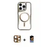 ieg™ iPhone 16 Pro Max Kılıf Yadigar Klasik Özel Seri - Siyah Buffer Hayalet Cam Ekran Koruyucu + Pers Alüminyum Kamera Lens - CLTM