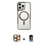 ieg™ iPhone 16 Pro Max Kılıf Yadigar Klasik Özel Seri - Siyah Buffer Hayalet Cam Ekran Koruyucu + Pers Alüminyum Kamera Lens - CLTM