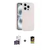 ieg™ iPhone 16 Pro Max Kılıf Yankı Form Serisi - Siyah Buffer Cam Ekran Koruyucu + Bilvis Titan Kamera Lens - GS