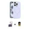 ieg™ iPhone 16 Pro Max Kılıf Yankı Form Serisi - Siyah Buffer Cam Ekran Koruyucu + Bilvis Titan Kamera Lens - SH