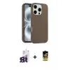 ieg™ iPhone 16 Pro Max Kılıf Yankı Form Serisi - Siyah Buffer Cam Ekran Koruyucu + Bilvis Titan Kamera Lens - SH