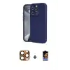 ieg™ iPhone 16 Pro Max Kılıf Yankı Yansıma Özel Seri - Siyah Buffer Hayalet Cam Ekran Koruyucu + Pers Alüminyum Kamera Lens - CLTM