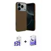 ieg™ iPhone 17 Pro Max Kılıf Kozmos Yansıma Özel Seri - Siyah Bilvis 5in1 5D Magic Hayalet Cam Ekran Koruyucu + Bilvis Titan Kamera Lens - GS