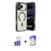 ieg™ iPhone 17 Pro Max Kılıf Nova Işık Özel Seri - Siyah Bilvis 5in1 3D Magic Cam Ekran Koruyucu + Bilvis Titan Kamera Lens - LT