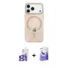 ieg™ iPhone 17 Pro Max Kılıf Pusula Form Özel Seri - Siyah Bilvis 5in1 5D Magic Hayalet Cam Ekran Koruyucu + Bilvis Titan Kamera Lens - TU