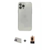 ieg™ iPhone 13 Pro Max Kılıf Ahenk Doku - Şeffaf Maxco Cam Ekran Koruyucu + Rainbow Kamera Lens Koruma Cam - MR