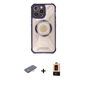ieg™ iPhone 13 Pro Max Kılıf Kutup Modern - Şeffaf Maxco Cam Ekran Koruyucu + Renkli Kamera Lens Koruma Cam - TU