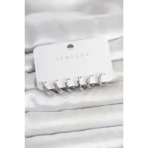 Pirinç Gümüş Renk Kadın Küpe Seti