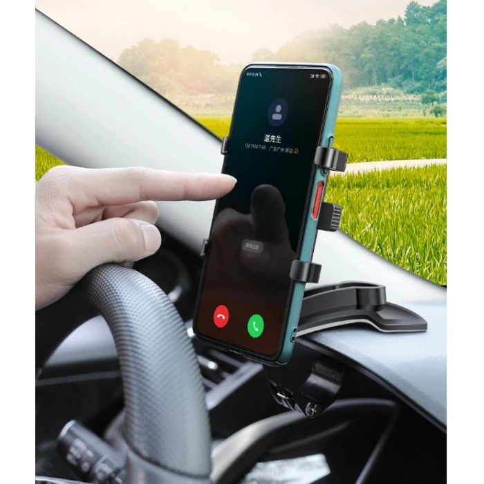 Araba Gösterge Üstüne Takılan 360 Oynar Başlıklı Telefon Tutucu