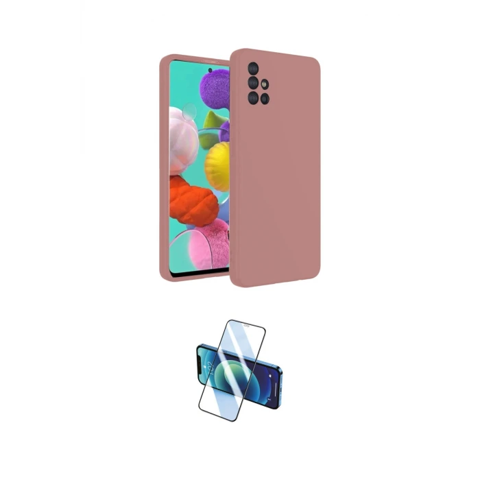 ieg™ Galaxy A31 Kılıf Ahenk Serisi - Siyah 3D Antistatik Cam Ekran Koruyucu