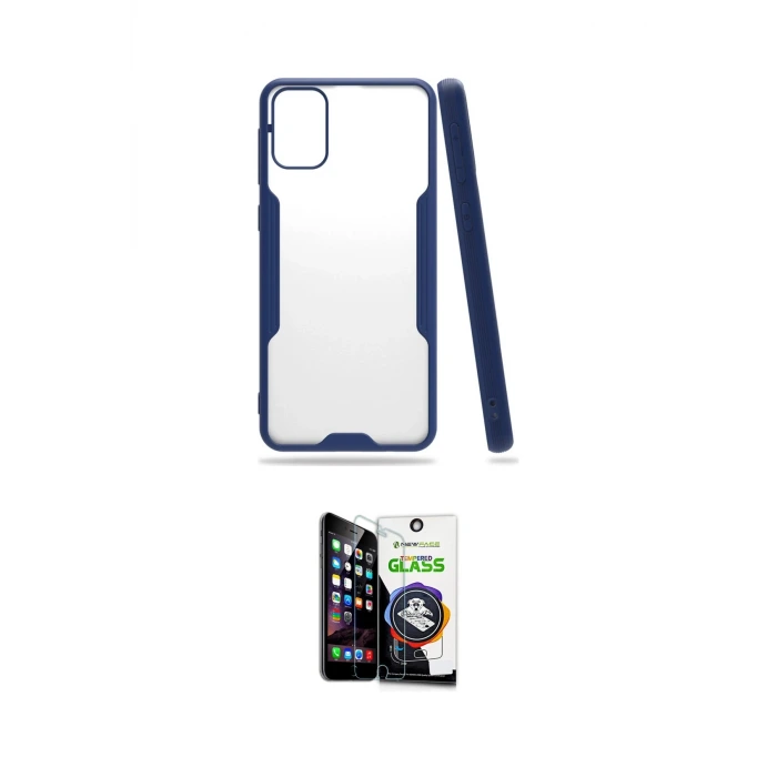ieg™ Galaxy M31 Kılıf Atlas Asil Serisi - Şeffaf Temperli Cam Ekran Koruyucu