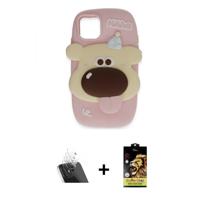 ieg™ iPhone 11 Kılıf Akış Yansıma - Siyah Buffer Cam Ekran Koruyucu + Kamera Lens Koruma Cam - SF