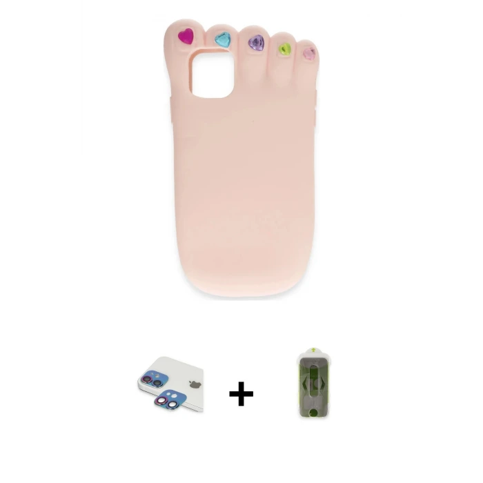 ieg™ iPhone 11 Kılıf Akış Yansıma - Siyah Joko Magic 5D Hayalet Cam + Pers Alüminyum Kamera Lens - GI
