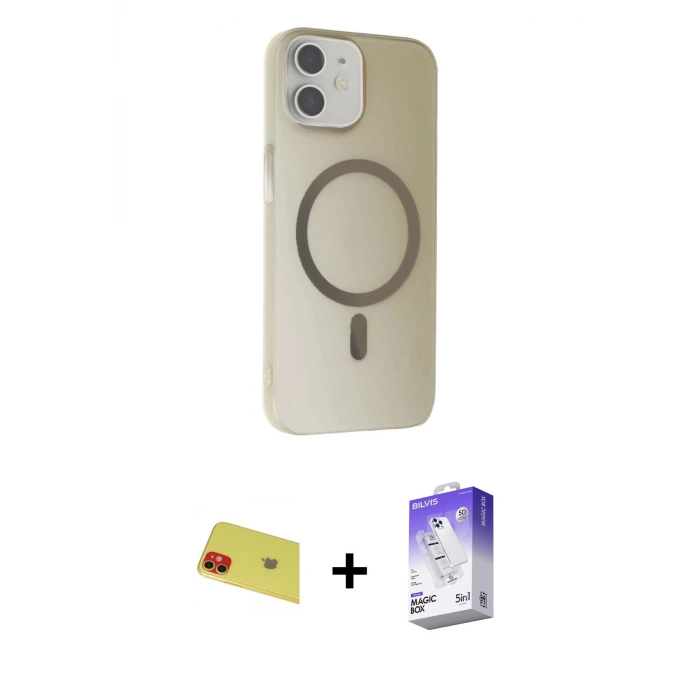 ieg™ iPhone 11 Kılıf Çekirdek Modern Prime - Siyah Bilvis 5in1 3D Magic Cam Ekran Koruyucu + Rainbow Kamera Lens Koruma Cam - KI