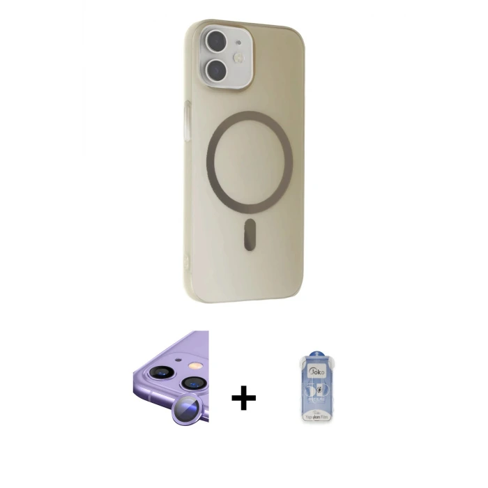 ieg™ iPhone 11 Kılıf Çekirdek Modern Prime - Siyah Joko Magic 5D Cam + Raze Metal Kamera Lens - MR