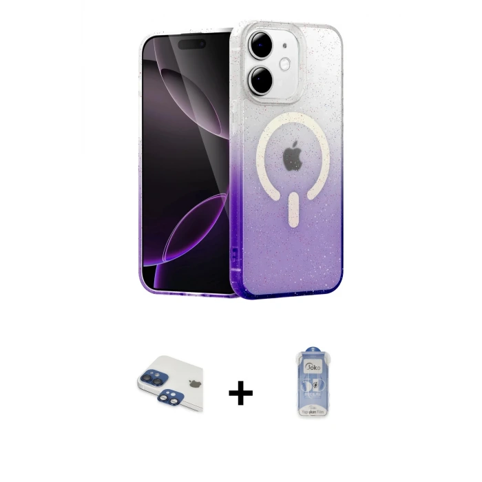 ieg™ iPhone 11 Kılıf Eksen Minimal Özel Seri - Siyah Joko Magic 5D Cam + Pers Alüminyum Kamera Lens - LT
