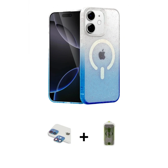 ieg™ iPhone 11 Kılıf Eksen Minimal Özel Seri - Siyah Joko Magic 5D Hayalet Cam + Pers Alüminyum Kamera Lens - GI