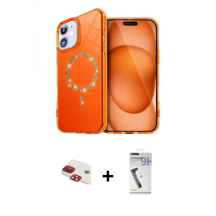 ieg™ iPhone 11 Kılıf Kıvılcım Form Prime - Şeffaf Uv Polymer Nano Ekran Koruyucu + Pers Alüminyum Kamera Lens - KI