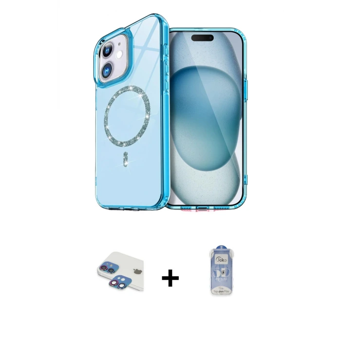 ieg™ iPhone 11 Kılıf Kıvılcım Form Prime - Siyah Joko Magic 5D Cam + Pers Alüminyum Kamera Lens - GI