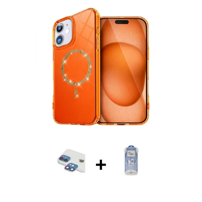 ieg™ iPhone 11 Kılıf Kıvılcım Form Prime - Siyah Joko Magic 5D Cam + Pers Alüminyum Kamera Lens - GI