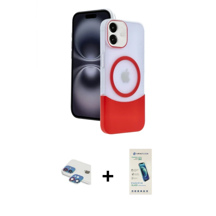 ieg™ iPhone 11 Kılıf Kozmos Form Özel Seri - Şeffaf Pasifik Cam Ekran Koruyucu + Pers Alüminyum Kamera Lens - GI