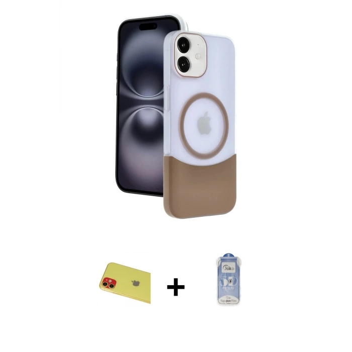 ieg™ iPhone 11 Kılıf Kozmos Form Özel Seri - Siyah Joko Magic 5D Cam + Rainbow Kamera Lens Koruma Cam - KI