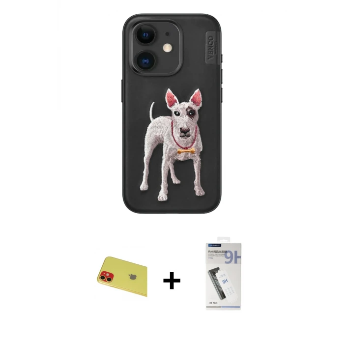 ieg™ iPhone 11 Kılıf Nova Form Koleksiyonu - Şeffaf Uv Polymer Nano Ekran Koruyucu + Rainbow Kamera Lens Koruma Cam - KI