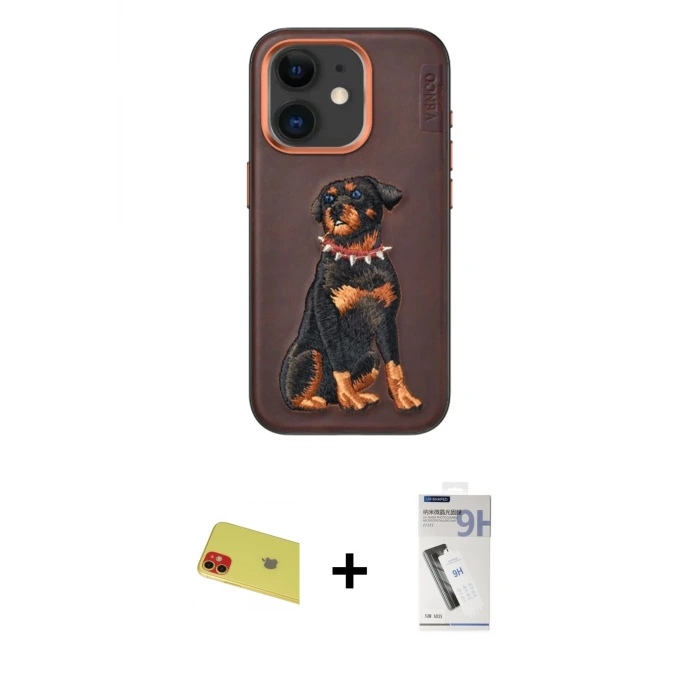 ieg™ iPhone 11 Kılıf Nova Form Koleksiyonu - Şeffaf Uv Polymer Nano Ekran Koruyucu + Rainbow Kamera Lens Koruma Cam - KI