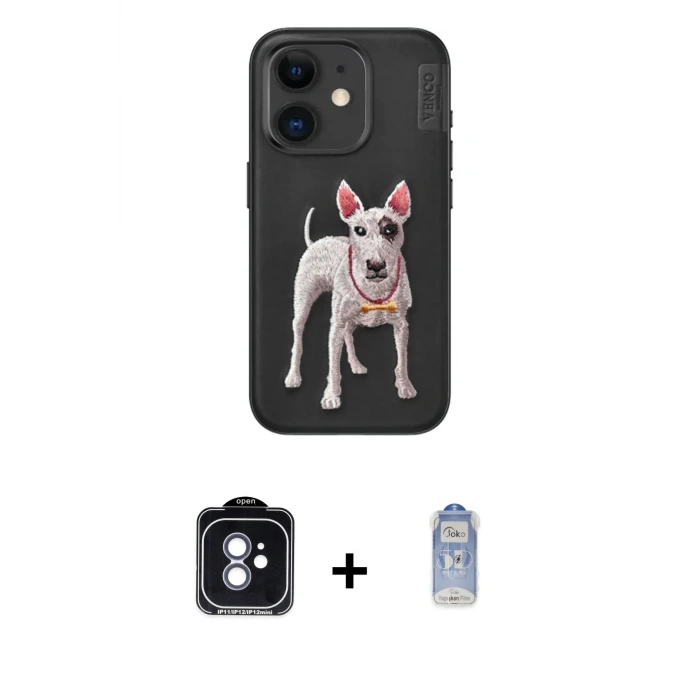 ieg™ iPhone 11 Kılıf Nova Form Koleksiyonu - Siyah Joko Magic 5D Cam + PVD Metal Kamera Lens - MI